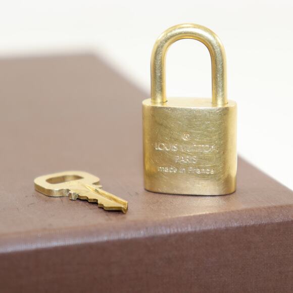 Louis Vuitton Brass Padlock & Key Set #302 Made in France - Picture 2 of 3